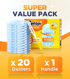 Heavy Duty Duster Refills for Swiffer Duster, 20 Count Duster Refills with 1 Handle, Multisurface 360° Dusters with 4X Microfibers, Unscented Disposable Dusters for Cleaning