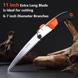REXBETI Folding Saw, Heavy Duty 11 Inch Extra Long Blade Hand Saws for Wood Camping, Dry Wood Pruning Saws With Hard Teeth, Quality SK-5 Steel, Gifts for men