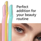 Amazon Basics Women's Dermaplaning Tool, Peach Fuzz Remover, Facial Hair Removal, Exfoliating Face Razor with Microguard Blade for Safe Eyebrow Shaping, Includes Blade Cover, Multicolor, 3 Count