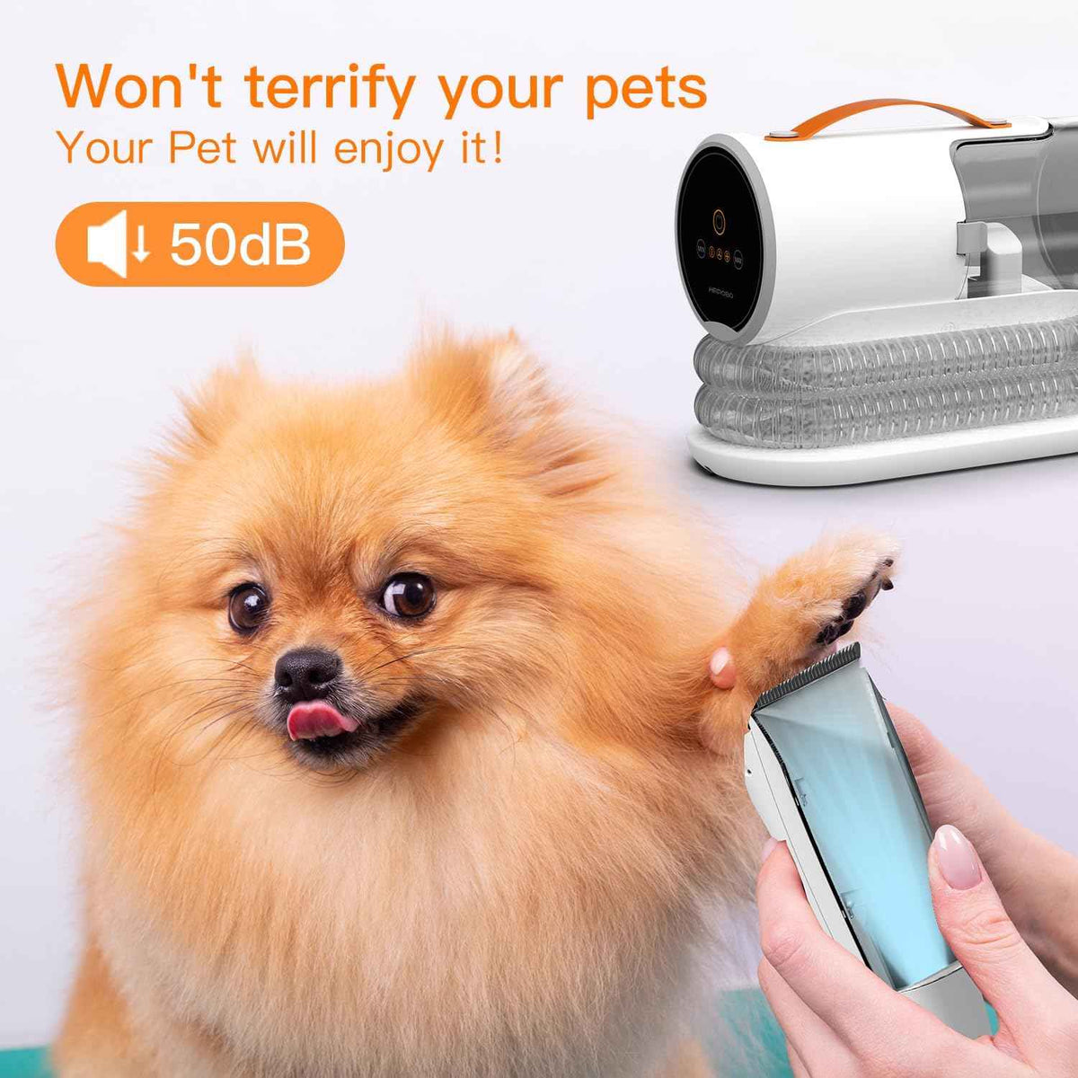 Airrobo PG100 12,000Pa Dog Grooming Vacuum Kit 2L Large Capacity Quiet Grooming Pet Hair