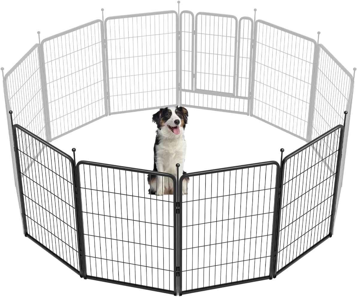 FXW Rollick Unleashed Dog Playpen for Indoor, Yard, RV Camping, 24 inch 8 Panels for Small and Puppy Dogs, Black│Patented