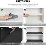 BAGAIL Drawer and Shelf Liner, 12 in X 10 Ft Non-Adhesive Shelf Liners for Kitchen Cabinets, Thick Strong Grip Liners for Desk, Shelves, Bathroom Drawers, Cabinet Protection - Black