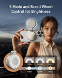 Magnetic Selfie Ring Light with Makeup Mirror – 360° Rotating Fill Light for iPhone MagSafe & Android, CRI97 Professional Photography Light for TikTok and Video Calls