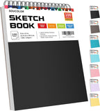 Soucolor 9" x 12" Sketch Book, 100 Sheets Top Spiral Bound Sketchbook with Acid-Free 68lb/100gsm Thick Drawing Paper, Art Sketch Pad for Kids, Adults & Artist, Professional Art Supplies for Beginners