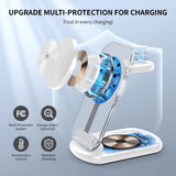 2025 Traveling Wireless Mag-Safe Fast Charging Station,Magnetic 3 in 1 Charger with Light for iPhone 17 16 15 14 13 12 Pro Max Plus,Apple Watch& Air pods 4 3 2 Pro-Gifts for Wife & Husband(White) - PureLivingMart