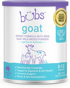 Premium Whole Goat Milk Infant Formula with Iron – Gentle Digestive Support for Sensitive Tummies, Non-GMO Powder with DHA & Prebiotics, 20 oz