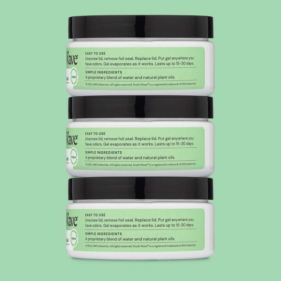 Fresh Wave Odor Removing Gel, 7 oz., Pack of 3 - Odor Absorbers for Home, Safer Odor Relief, Natural Plant-Based Odor Eliminator, Every 7 oz. lasts 15-30 Days, For Cooking, Trash & Pets