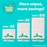 Sensitive Baby Wipes Bulk Pack – 1008 Count Water-Based Unscented Fragrance-Free Wet Wipes with Flip-Top Dispenser for Delicate Skin Support