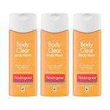 Neutrogena Body Clear Acne Body Wash, 2% Salicylic Acid Acne Medication, Oil-Free & Glycerin for Breakouts on Back, Chest & Shoulders, Non-Comedogenic, Gentle on Skin, Unscented, 8.5 Fl Oz, 3 Pack