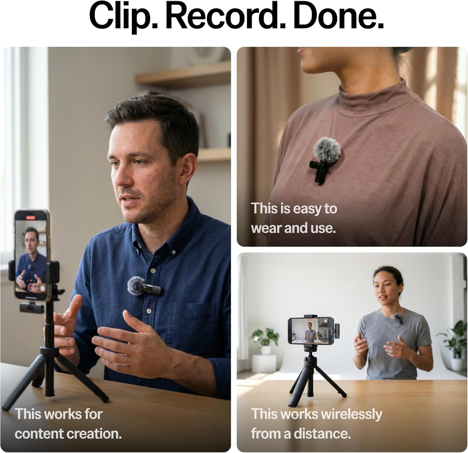 Mini Mic Pro (Latest Model - Wireless Mini Microphone for iPhone, iPad, Android - 2 Pack Lavalier Microphone for Video Recording - iPhone Mic Crystal Clear Recording with USB-C for Content Creators