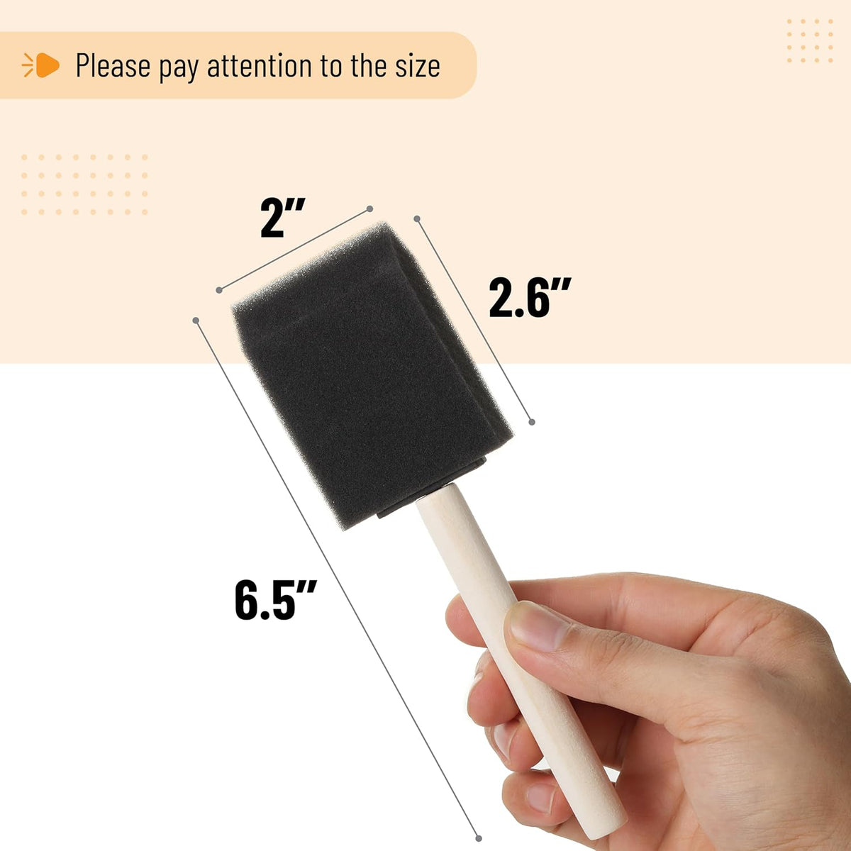 Bates- Foam Paint Brushes, 2 Inch, 16 Pack, Wooden Handle, Sponge Brushes for Painting, Staining, Varnishes, Gluing and DIY Craft Projects on Wood, Metal & More