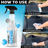 MAXLONE ™ Car Spray with Triphene® Technology, Quick Spray & Wipe All PLrpose Waterless Detailer - Clean, Shine, Protect Paint, Glass, Wheels, Trim Without Pre-Washing (2, 20oz w 4 Micro Fiber Cloth)