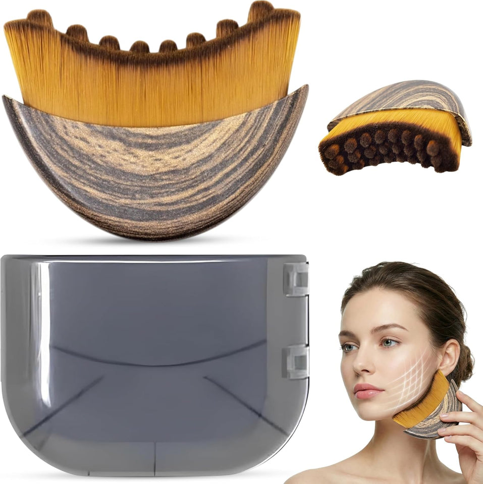 Lymphatic Contour Face Brush, Lymphatic Drainage Brush, Double Chin Reducer Lymphatic Drainage Massager Anti-Puffiness Ergonomic Facial Cleansing Brush for Sculpting