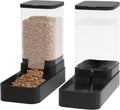 Automatic Cat Feeder and Water Dispenser Set with Pet Food Bowl, Gravity Dog Waterer, and Food Feeder for Small to Large Pets, 3.3L Black