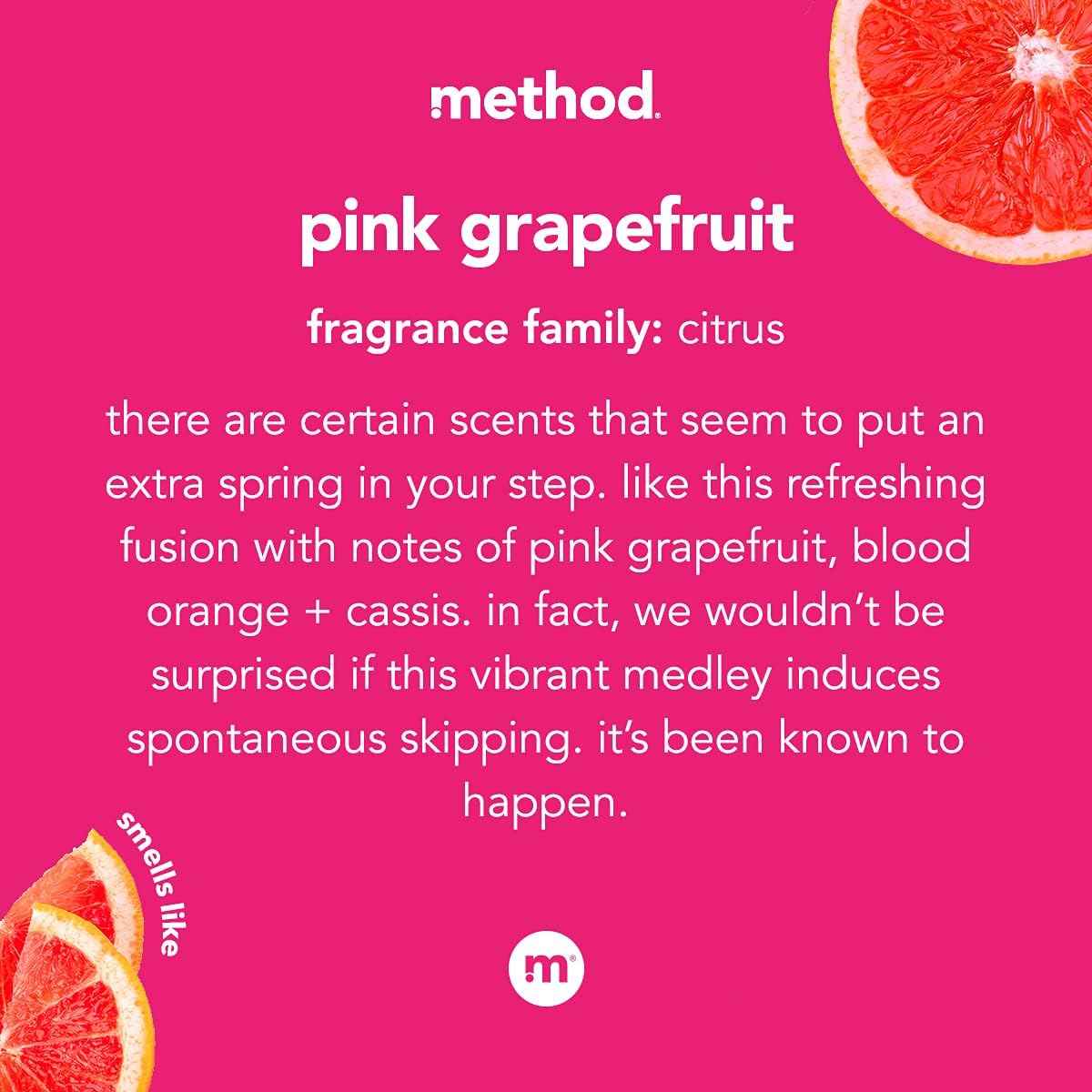 Method All-Purpose Cleaner Spray, Pink Grapefruit, Perfect for Most Counters, Tiles and More, 28 Fl Oz, (Pack of 4)