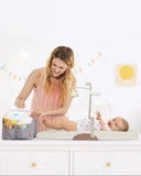 Skip Hop Baby Changing Pad Nursery Style Wipe-Clean Contoured with Cushioned Foam, Non-Skid Base, Built-in Safety Belt & Tuck-Away Toy Bar Fits Standard Changing Tables, Oat