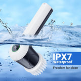 PLFTEM Electric Spin Scrubber, Cordless Shower Scrubber with Battery Level Display, 2 Speeds Electric Scrubber for Cleaning with 6 Replaceable Heads, Cleaning Brush for Bathroom/Sink/Window