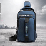 Small Sling Backpack Crossbody Sling Bag, Chest Bag Daypack Fanny Pack with Headphone Hole for Outdoors Hiking Traveling