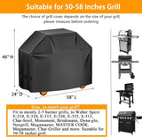 Aoretic Grill Cover, 58 inch BBQ Gas Grill Cover for Outdoor Grill, Charbroil Grill Cover Barbecue Waterproof, Anti-UV for Weber Char-Broil Monument, Dyna-glo Nexgrill SPLn Polyester