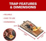 Tomcat Wooden Mouse Traps - Disposable Non-Chemical Mouse Trap for Homes, Garages and Basements, 4 Pack