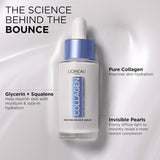L'Oreal Paris Collagen Moisture Filler Moisture Bounce Face Serum, Glow Serum with Collagen, Glycerin, and Squalane for Bouncy, Radiant, Hydrated Skin, Includes Sample