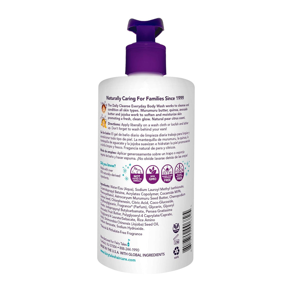 Fairy Tales Daily Cleanse Kids Body Wash | Kids Soap With Gentle, Clean Natural Ingredients | Sulfate Free, Silicone Free, Body Wash for Boys and Girls - 16 oz.