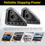 MaxxHaul Solid Rubber Wheel Chock 2-Pack | 8" x 4" x 6" Heavy-Duty Tire Stop | Non-Slip Traction Pads | Built-In Handle | All-Weather Vehicle Safety Block (70472)