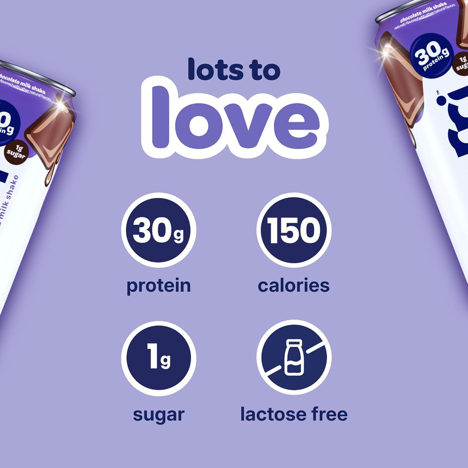 Nurri - 30g Protein Ultra Filtered Milk Shake – Chocolate - Lactose Free, Low Sugar, 150 Calories, 10 Vitamins and Minerals - 11 fl oz, 10 Cans