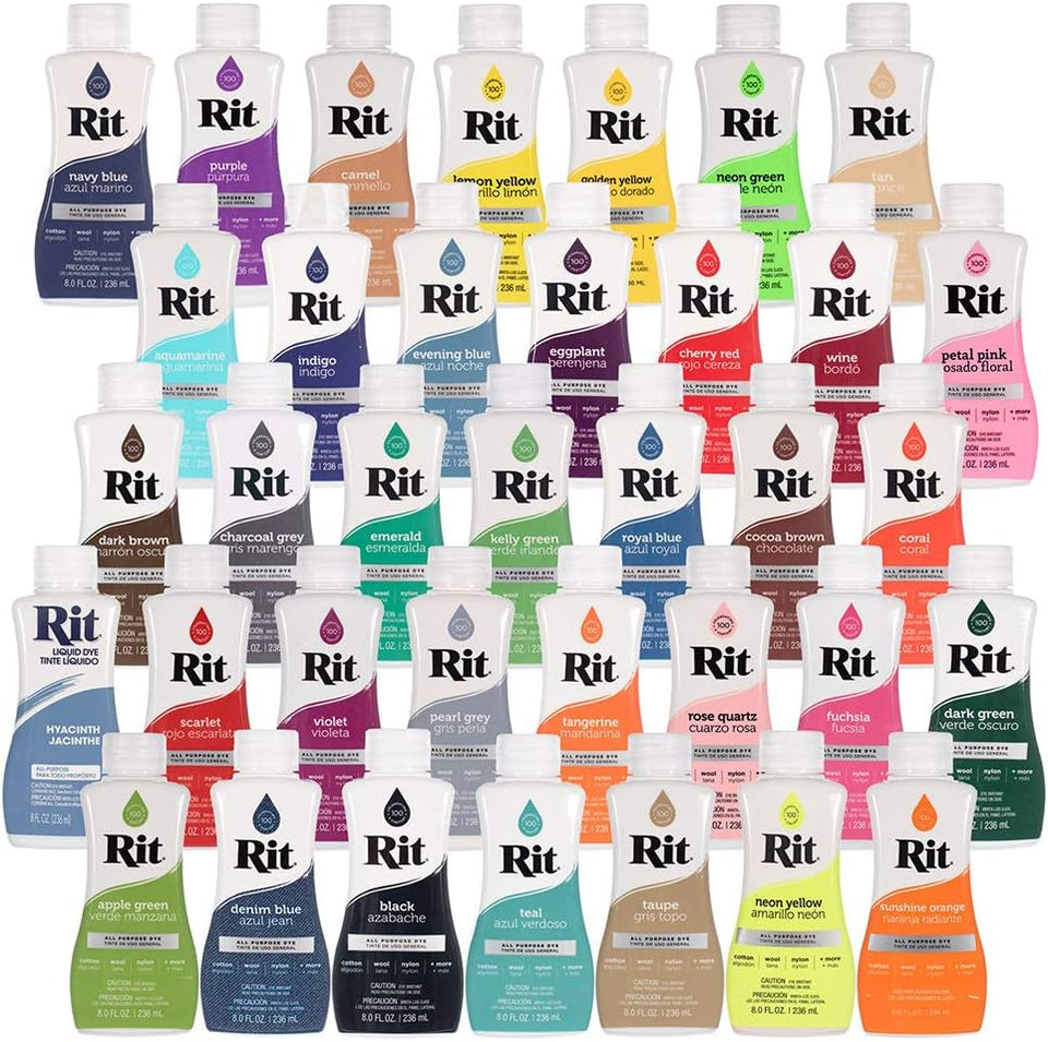 Rit Dye – Liquid Fabric Dye for Crafting, Clothing, and Décor – 8 oz. Bottle – Black (Gloves Included)