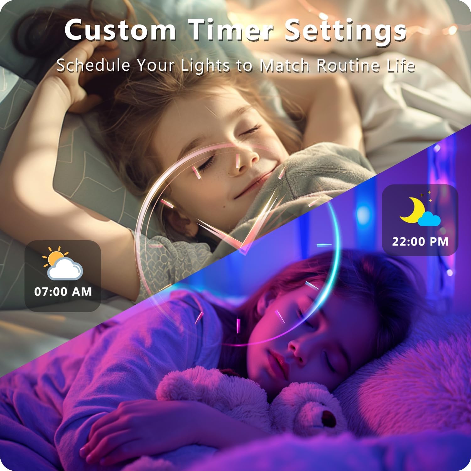 DAYBETTER LED Strip Lights 110ft, Smart Lighting Strips with App Remote Control, RGB Music Sync Color Changing Lights for Bedroom Kitchen Party Home Decor(1 Roll)