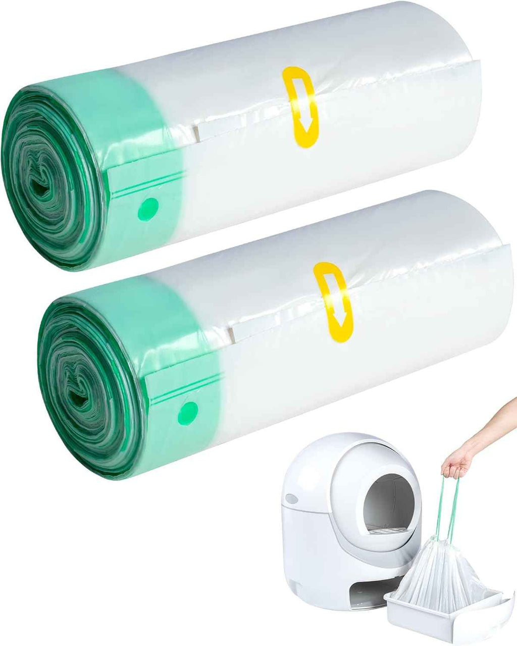 anwa 40-count heavy-duty extra thick cat litter box liners for automatic and robot litter boxes