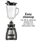 Hamilton Beach Power Elite Wave Action Blender For Smoothies, 40 Oz Glass Jar, 12 Functions Including Puree, Crush Ice, 700 Watts - Black (58148A)