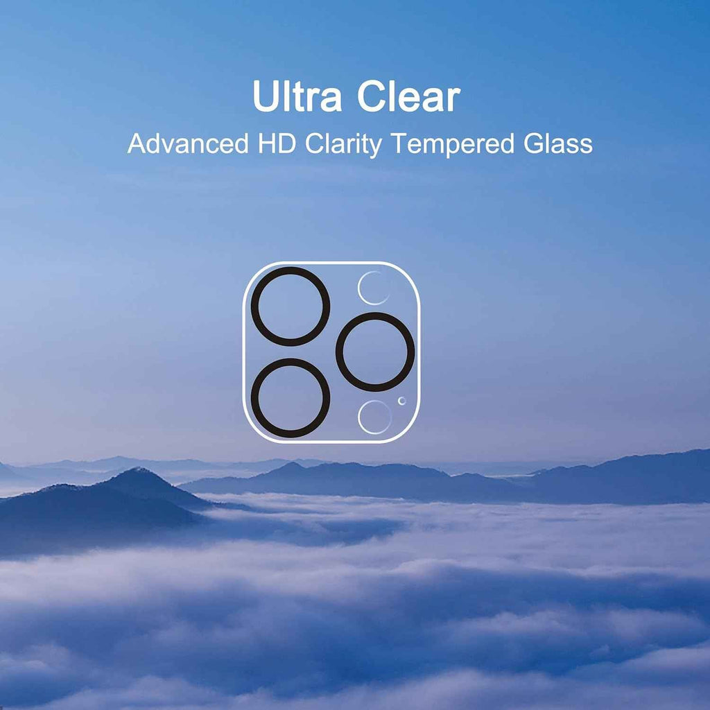 ailun 3 pack tempered glass lens protector for iphone 16 pro, 14 pro, and max models, 9h hardness, anti-scratch, case friendly