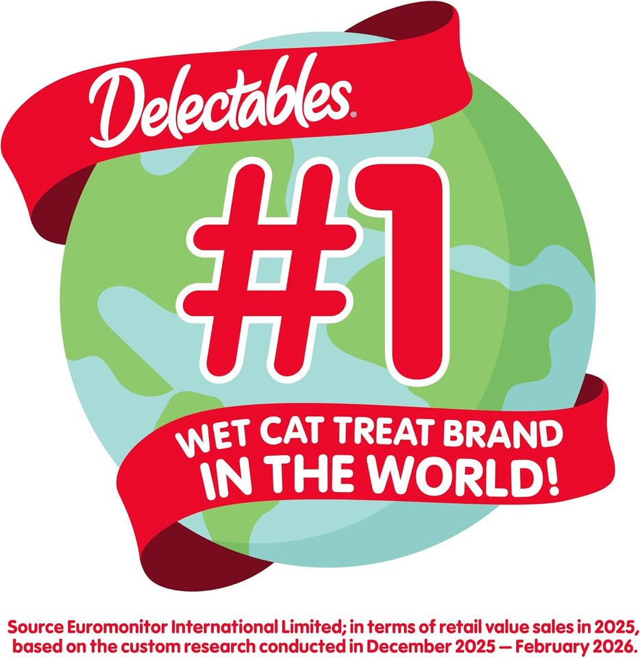 Delectables Squeeze Up Variety Pack, Creamy Squeezable PLree, Lickable Wet Cat Treats, Grain Free, No Added Fillers, No By-Products, No Added Preservatives, 0.5 Ounces Tube, 54 Tubes Total