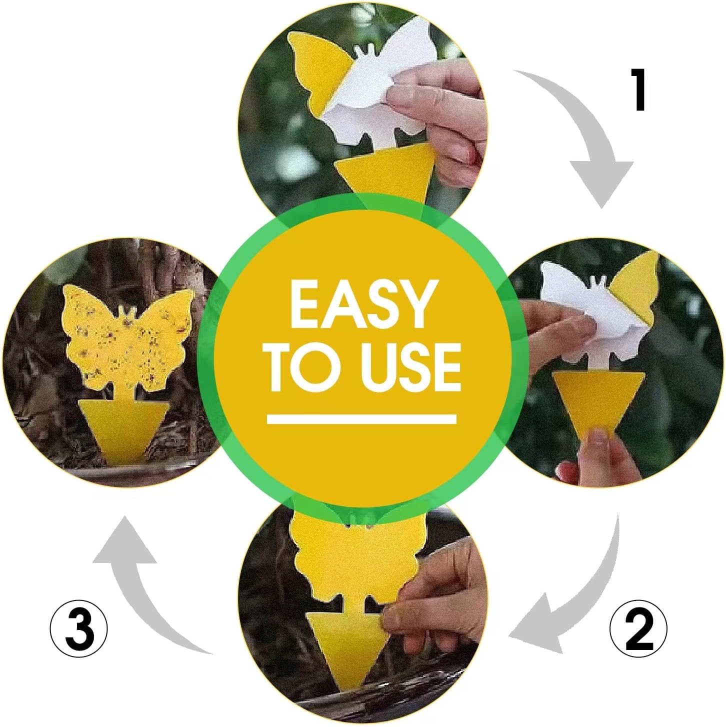 58 Pack Flying Insect Traps for Plants – Yellow Sticky Traps for Fungus Gnats, Flies & Flying Bugs, Indoor Outdoor Flying Bug Catcher for Pots, Garden & Kitchen, Kid & Pet Safe, Non-Toxic, Odorless