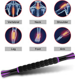 Muscle Roller Massage Roller Stick- Deep Tissue Fascia Blaster for Myofascial Pain Relief, Lymphatic Drainage & Body Sculpting, Handheld Physical Therapy & Recovery Tool (PLrple Black-18 inch)