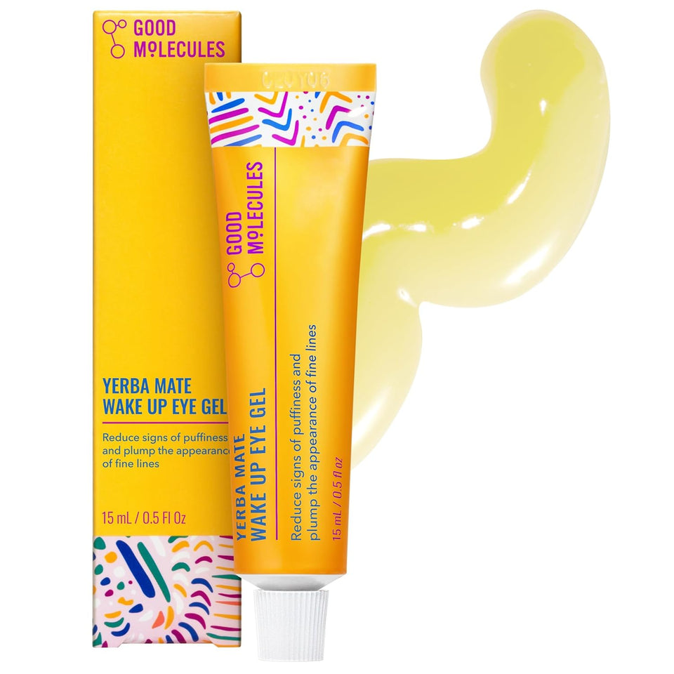 Good Molecules Yerba Mate Wake Up Eye Gel - Hydrating Under Eye Gel Cream with Hyaluronic Acid and Caffeine - Target Dark Circles and PLffiness - Skin Care for Face