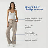 Common Stitch 3 Pack Wide Leg Fleece Lounge Sweatpants for Women — Deep Pockets, Relaxed Fit, Elastic Drawstring Waist