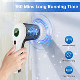 PLFTEM Electric Spin Scrubber, Cordless Shower Scrubber with Battery Level Display, 2 Speeds Electric Scrubber for Cleaning with 6 Replaceable Heads, Cleaning Brush for Bathroom/Sink/Window