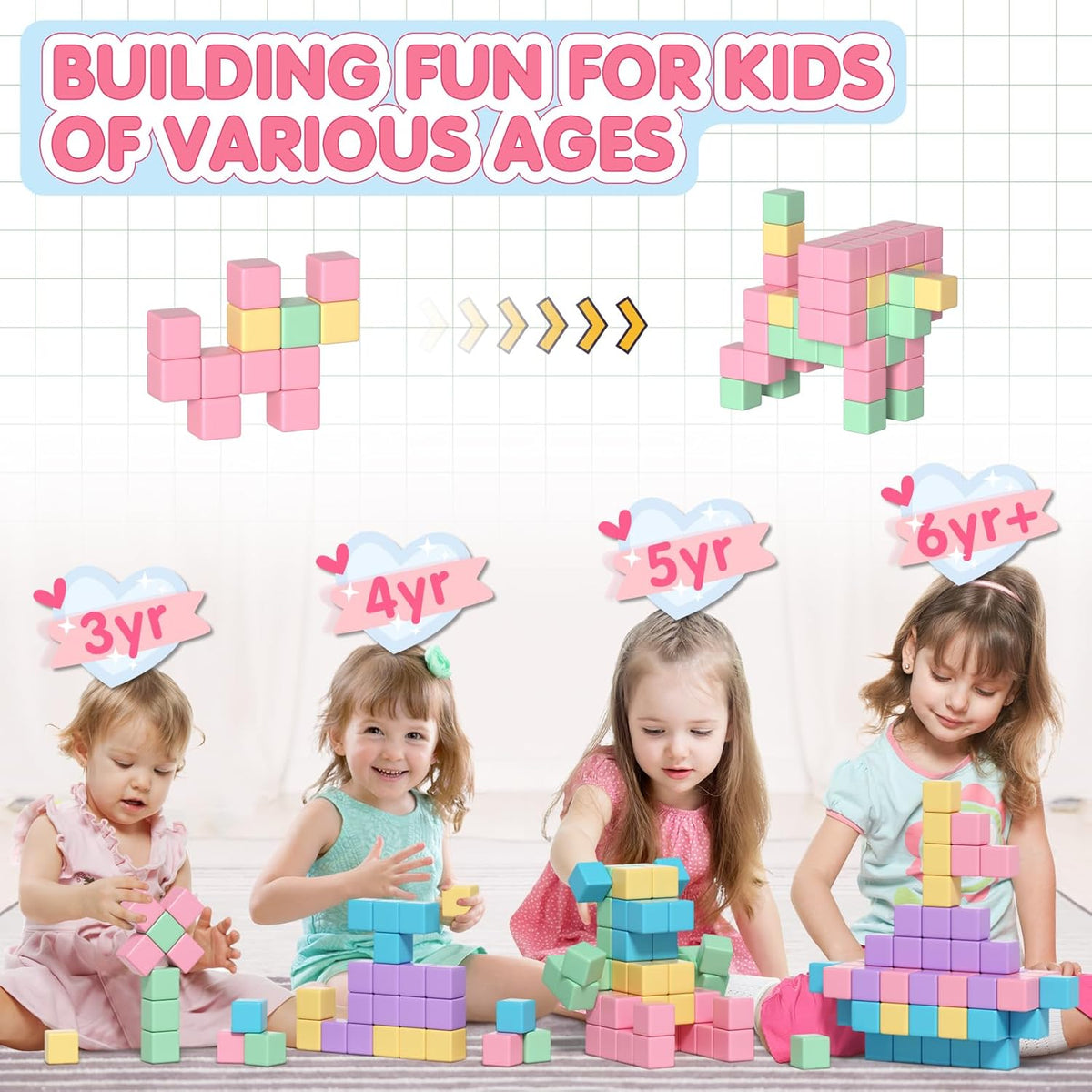 Apluses 32pcs Magnetic Blocks Building Cubes for Toddlers, Classroom Must Haves Creative Learning Kids Gifts, Preschool Montessori Sensory Autism Magnet Toys for Boys and Girls Ages 3 4 5 6