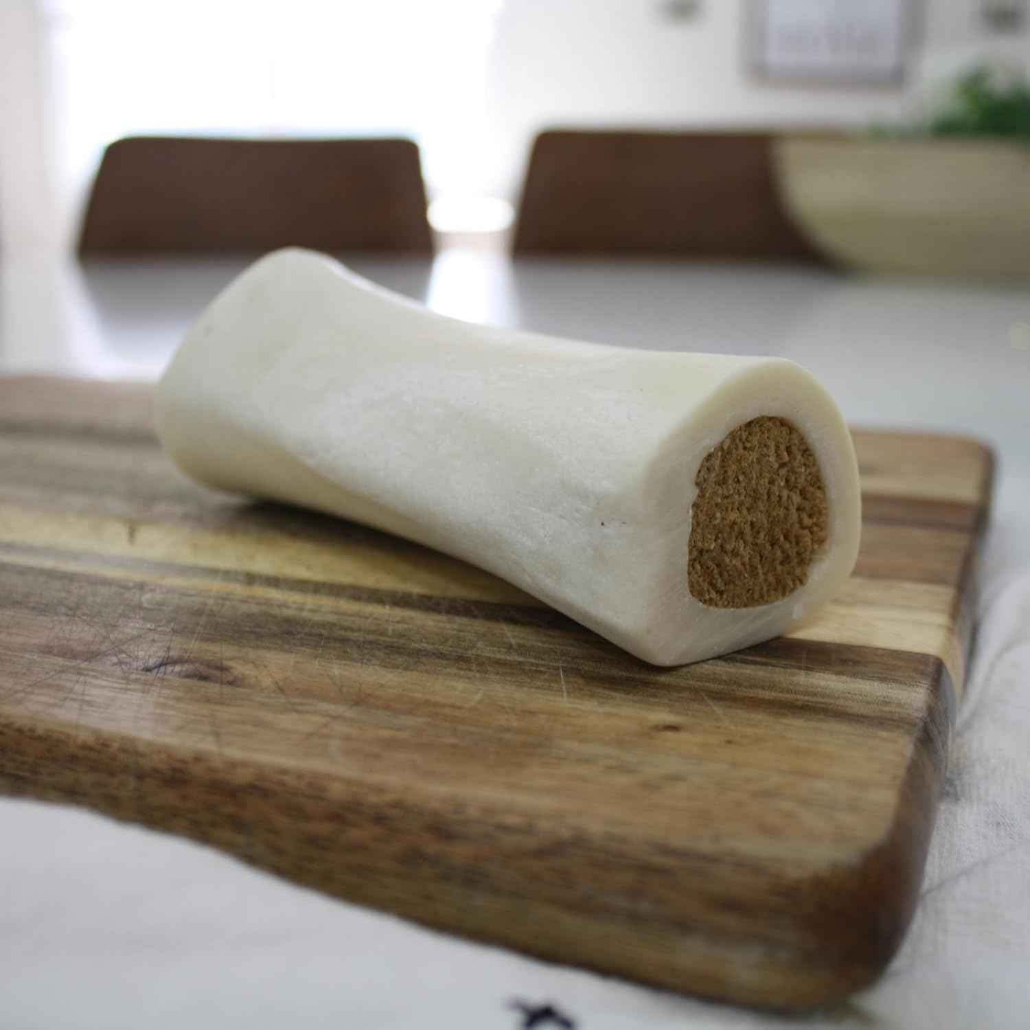 Cadet Stuffed Shin Bone, Long-Lasting Dog Chew Bones for Aggressive Chewers, High Protein Filled Bone Dental Chew for Dogs, Peanut Butter Flavor Filling, 5-6" for Large Dogs