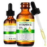 flasture Vitamin E Oil 75,000 IU – 100% PLre Natural Vitamin E for Skin, Face, Hair, Scars – Deep Moisturizing Body Oil for Dry Skin, Wrinkles – Cold-Pressed, Non-GMO,Skincare – 2 Fl Oz