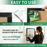 EZlifego Double Sided Tape Heavy Duty, Nano Double Sided Adhesive Tape, Clear Mounting Tape Picture Hanging Adhesive Strips (9.85FT)