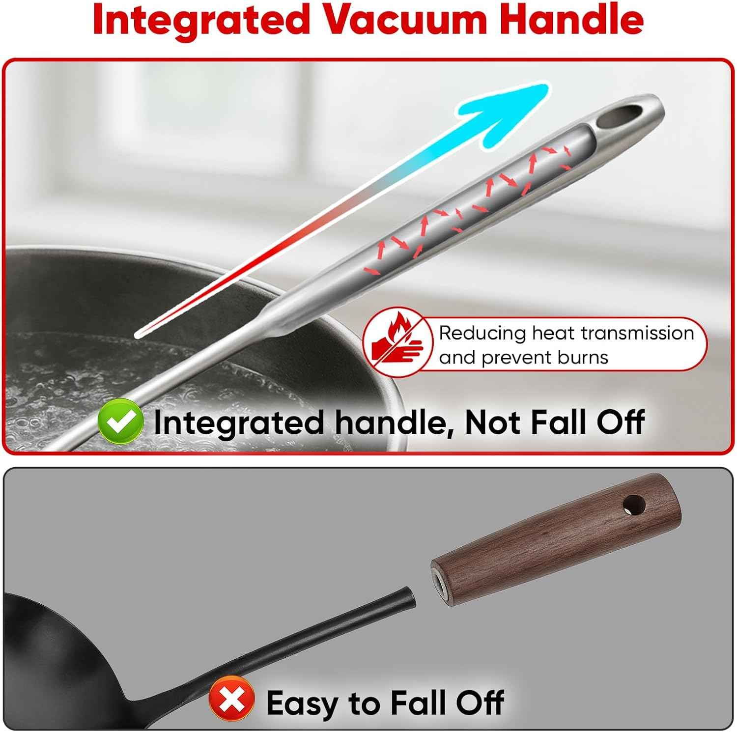 Newness 16 Pcs Cooking Utensils Set, 304 Stainless Steel Kitchen Utensils Set, Metal Kitchen Accessories, Include Soup Ladle, Slotted Skimmer Spoon, Spaghetti Spoon and Spatula, Dishwasher Safe