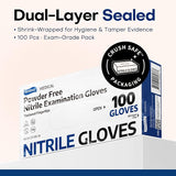 Supmedic Medical Soft Max™ Black Nitrile Disposable Gloves, 100 Pcs, Latex-Free & Powder-Free Food Safe Food Prep Exam Gloves