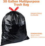 Amazon Basics MultiPLrpose Drawstring Trash Bags, 30 Gallon Capacity, Tear Resistant, 50 Count (Previously Solimo)