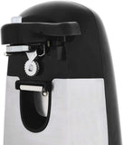Amazon Basics 3-In-1 Electric Can Opener, Bottle Opener and Knife Sharpener with Stainless Steel Blade, Magnetic Lid Holder, Safe, Easy to Use, Powerful, Sleek Design, 50W, Black