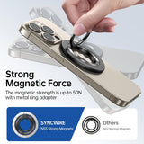 SYNPLIRE Magnetic Phone Ring Holder for MagSafe, 360° Rotation Cell Phone Grip Stand Finger Ring Kickstand Two-Sided Magnet Compatible with iPhone 17 Pro Max 16 15 14 13 12 MagSafe Accessories