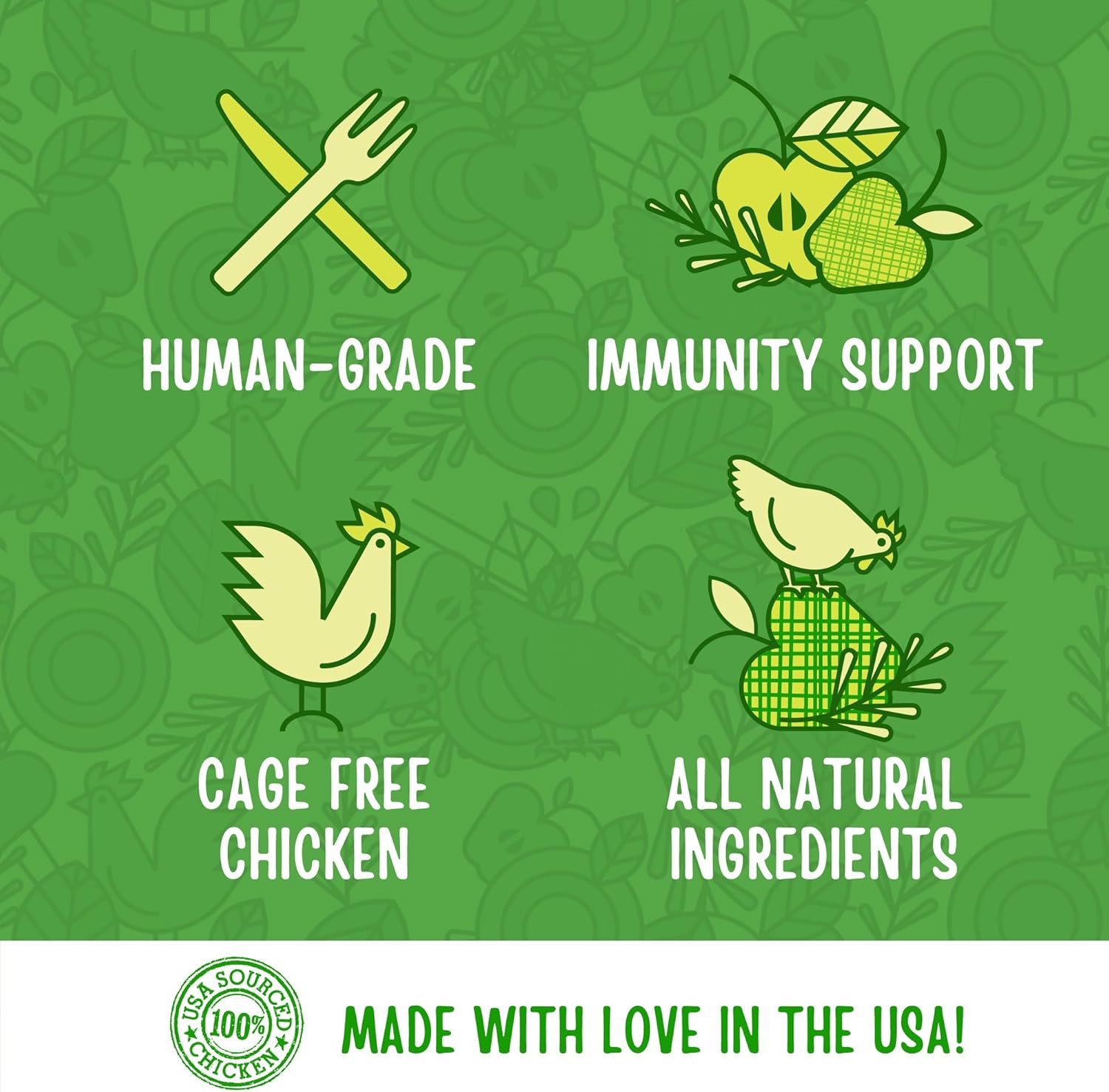 full moon usa crafted all natural chicken apple sausage 12.0 oz for dogs