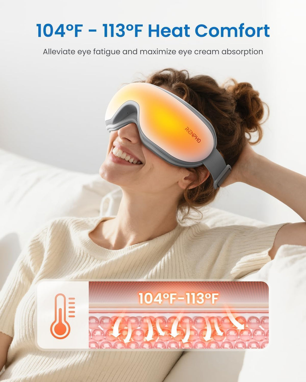 RENPHO Eye Massager with Heat, Birthday Gifts for Women Men Her, FSA Eligible HSA Eye Mask for Migraine,Sleep Mask for Dry Eyes Relax, Reduce Strain for Men Dad Eyeris 1
